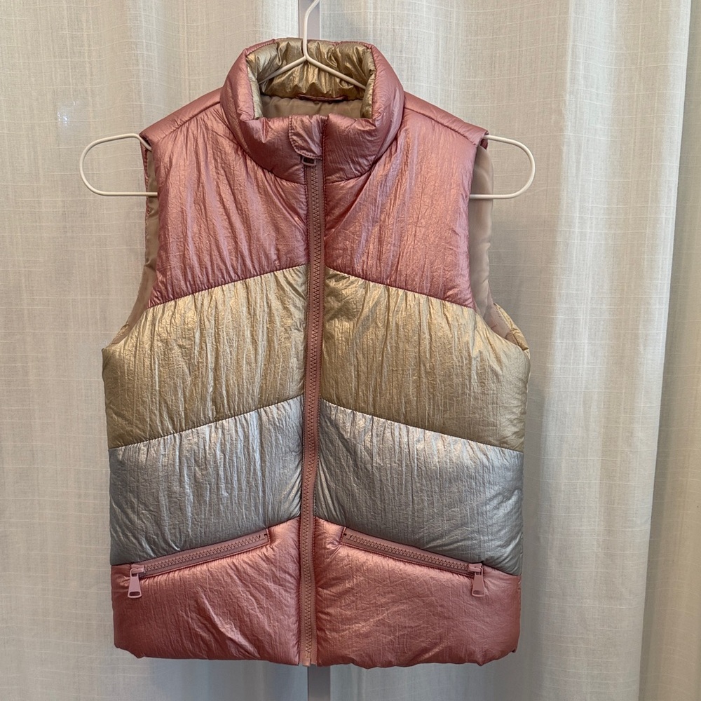 Tucker + Tate Quilted Vest with Pink and Gold Accents